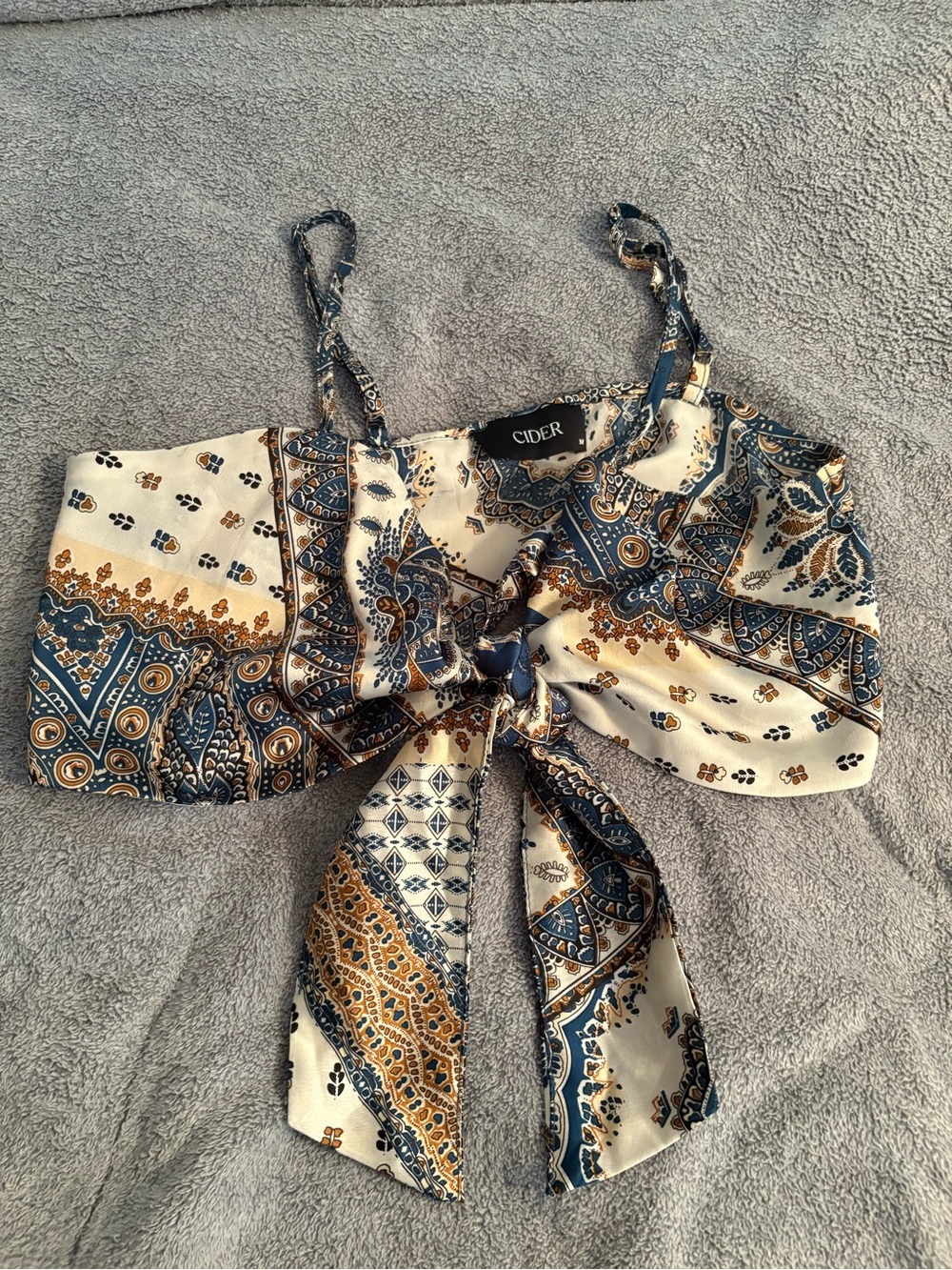 Cider Scarf Print Bandana Top Women’s Medium Adjustable Straps